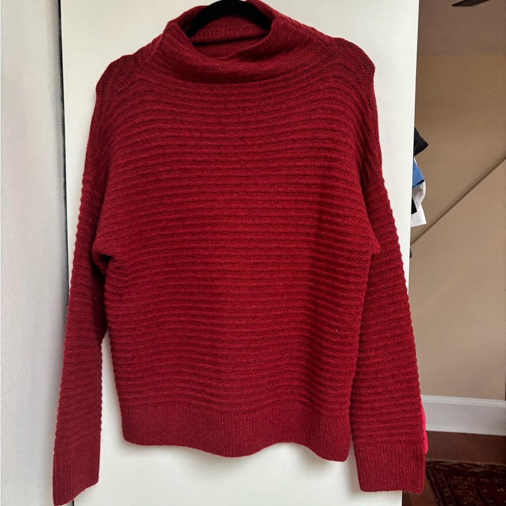 Madewell Red Belmont Cowl Neck Sweater with Chunky Knit - Picture 3 of 6